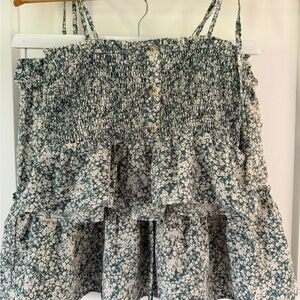 MATCHING SET Paper Crane Floral Blouse and Skirt